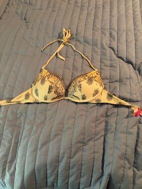 Victoria's Secret Yellow Paisley Halter Swim Bra